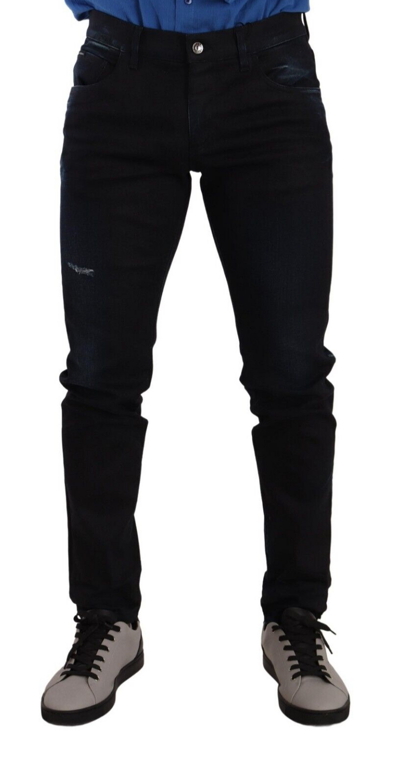 Blue Cotton Stretch Skinny Denim Trouser Jeans-Dolce & Gabbana-LabelTerrace.com