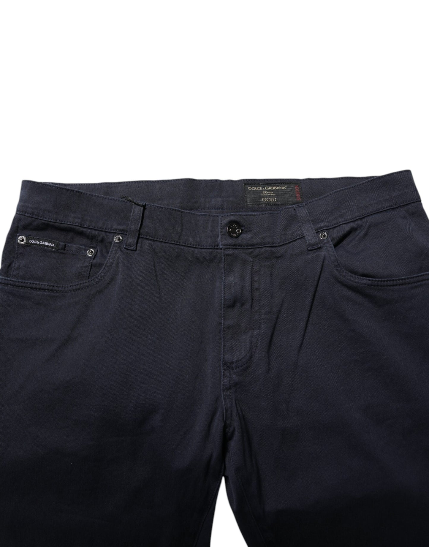 Blue Cotton Tapered Denim Jeans-Dolce & Gabbana-LabelTerrace.com