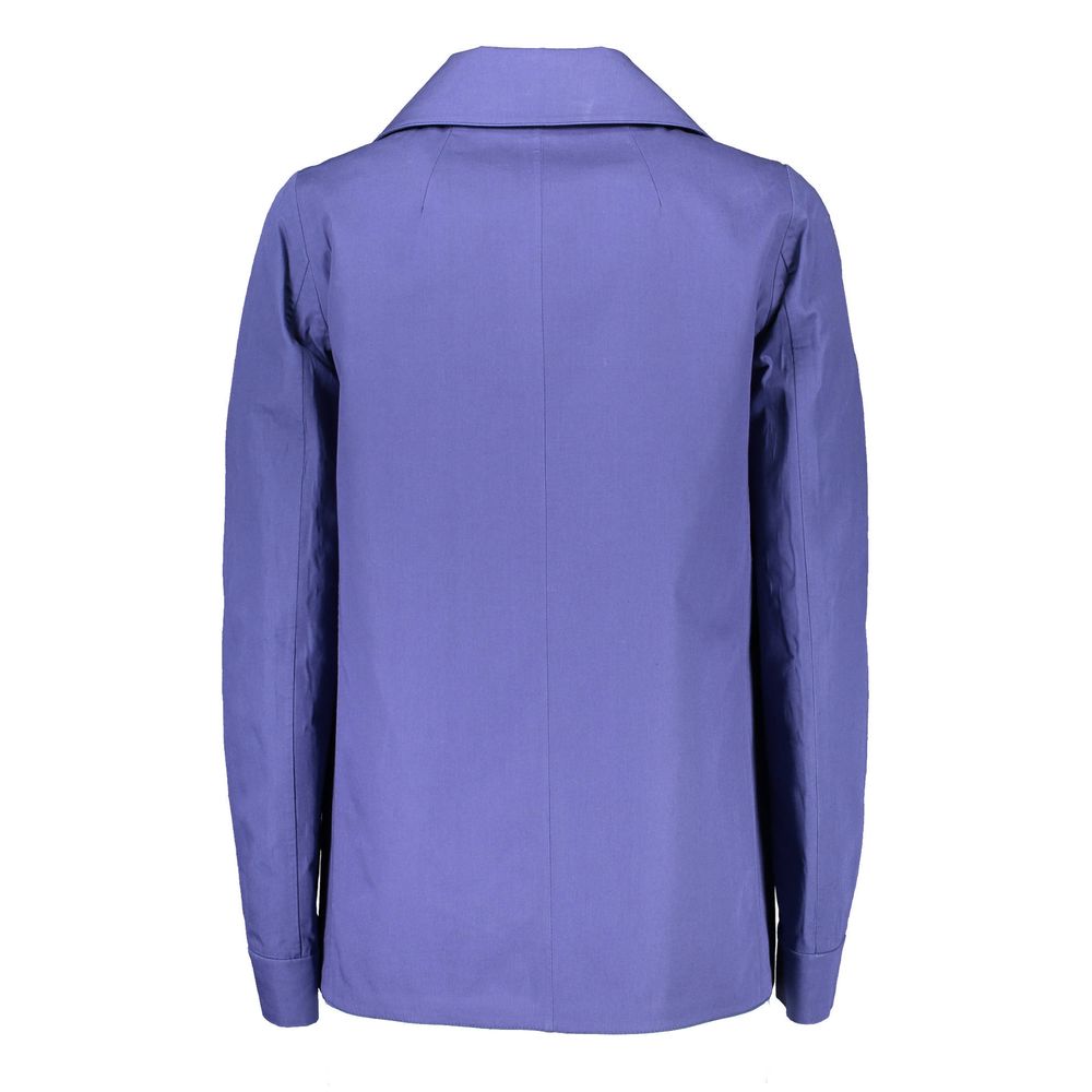 Blue Cotton Women Coat Jacket