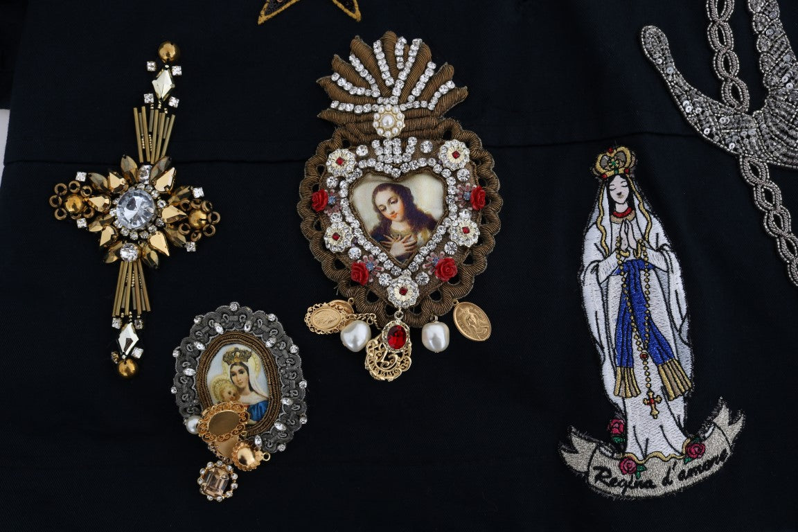 Blue Crystal MAMMA Sicily Jacket-Dolce & Gabbana-LabelTerrace.com