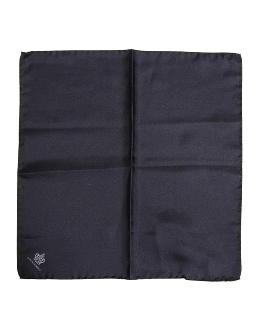 Blue DG Crown Silk Square Men Foulard Scarf-Dolce & Gabbana-LabelTerrace.com