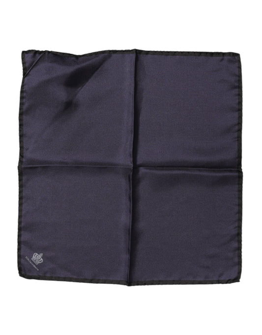Blue DG Crown Silk Square Men Foulard Scarf-Dolce & Gabbana-LabelTerrace.com