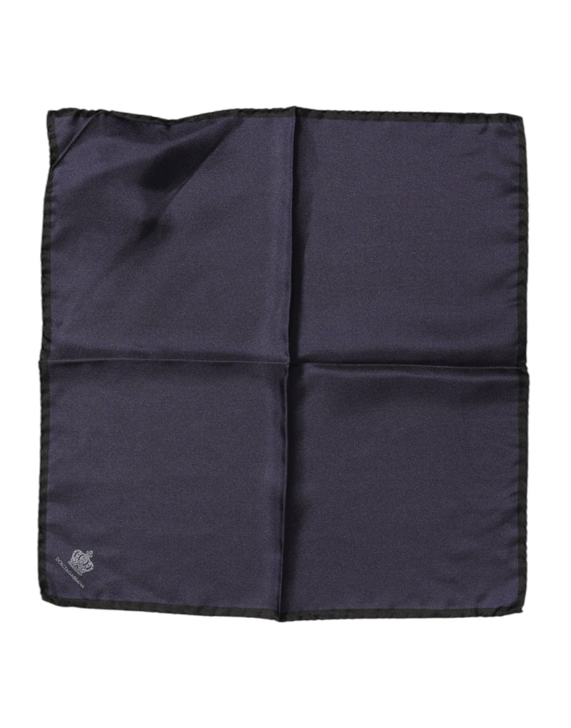 Blue DG Crown Silk Square Men Foulard Scarf-Dolce & Gabbana-LabelTerrace.com