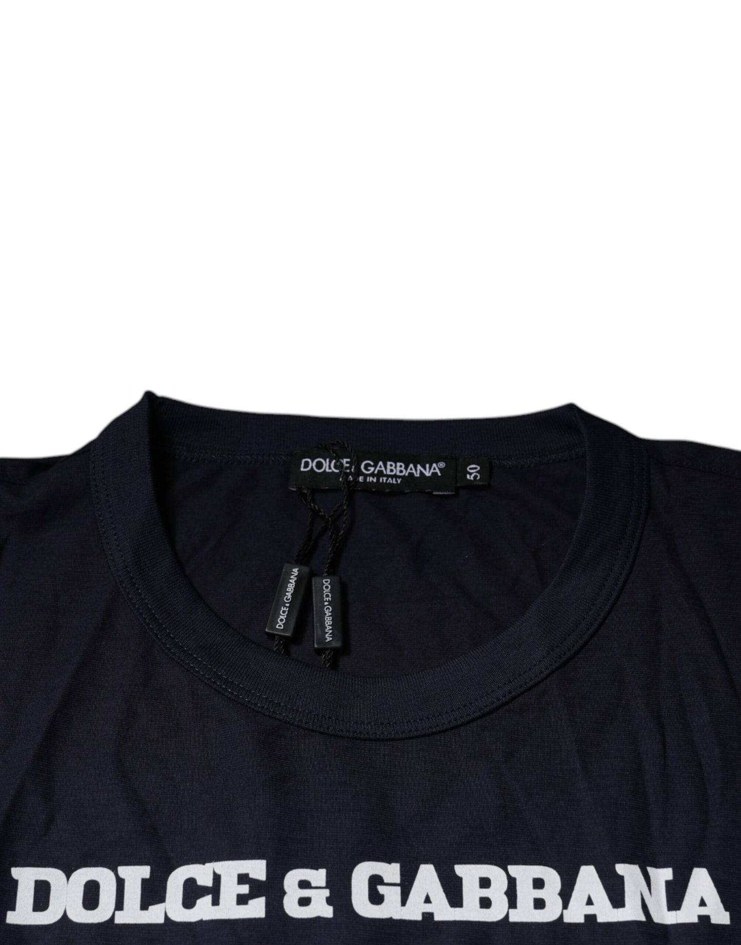 Blue D&G King Of Love Cotton Crew Neck T-shirt-Dolce & Gabbana-LabelTerrace.com