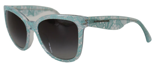Blue DG4190 Lace Crystal Acetate Butterfly Sunglasses-Dolce & Gabbana-LabelTerrace.com