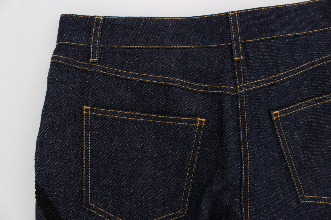 Blue Denim Cotton CAPRI Torero Jeans-Dolce & Gabbana-LabelTerrace.com