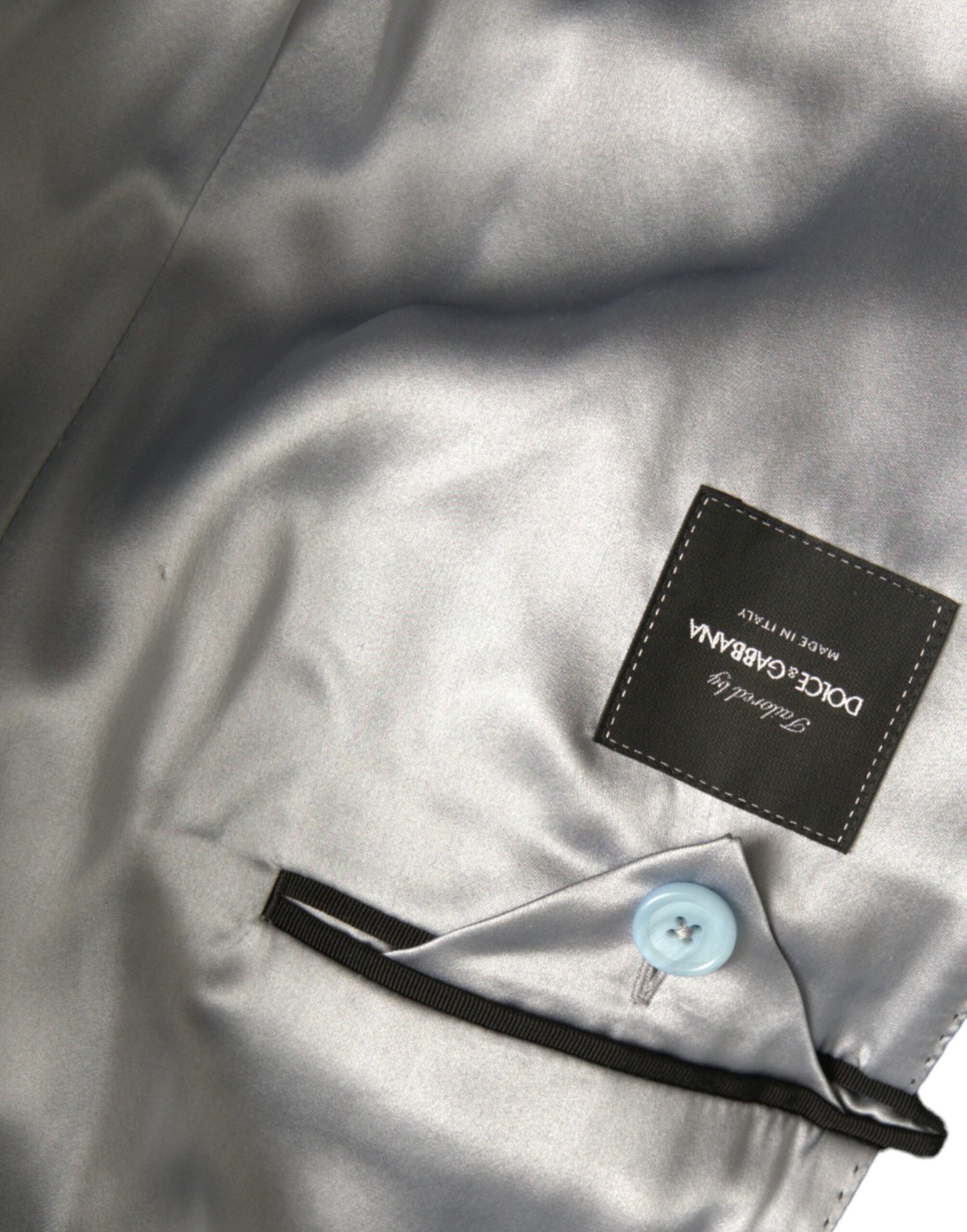 Blue Double Breasted Long Trench Coat Jacket-Dolce & Gabbana-LabelTerrace.com