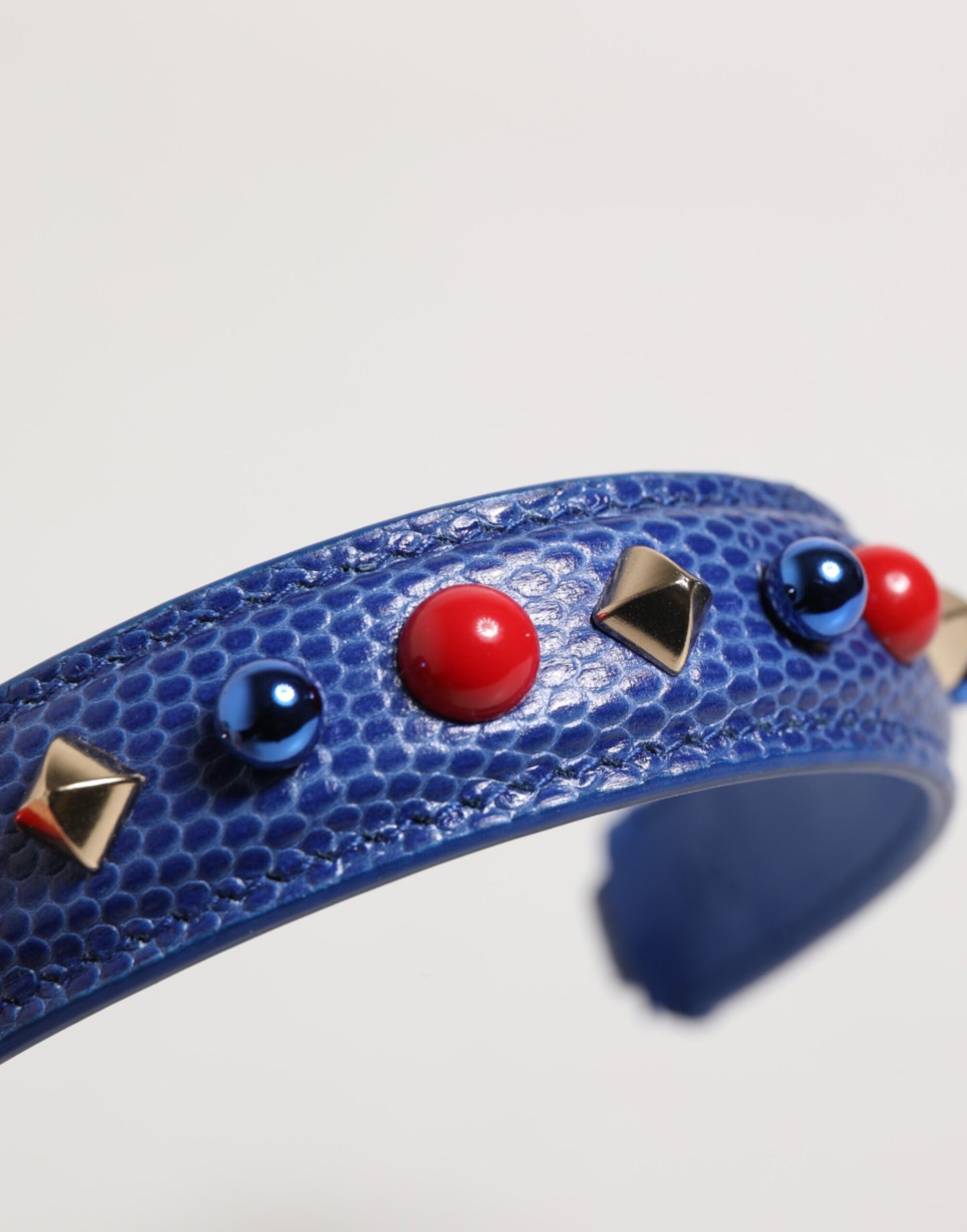 Blue Embellished Leather Bag Handle Women Shoulder Strap-Dolce & Gabbana-LabelTerrace.com