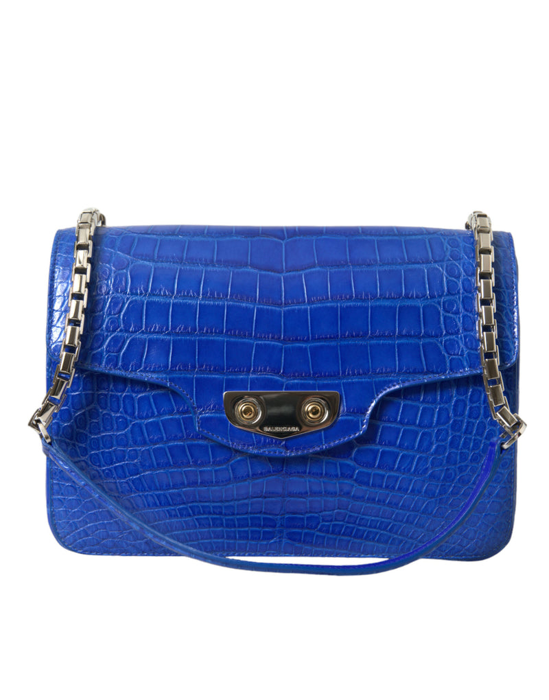 Blue Exotic Leather Neo Classic Small Shoulder Bag-Balenciaga-LabelTerrace.com