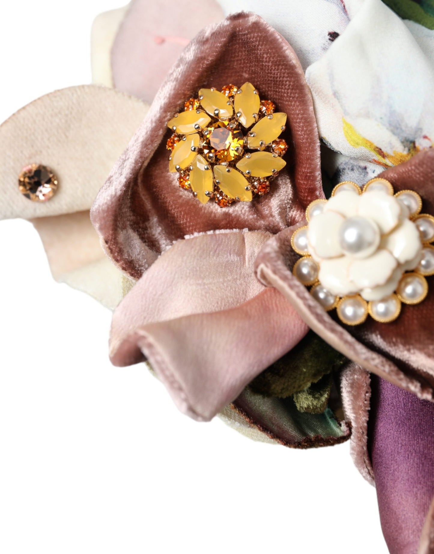 Blue Floral Motif Turban Head Hat Women-Dolce & Gabbana-LabelTerrace.com