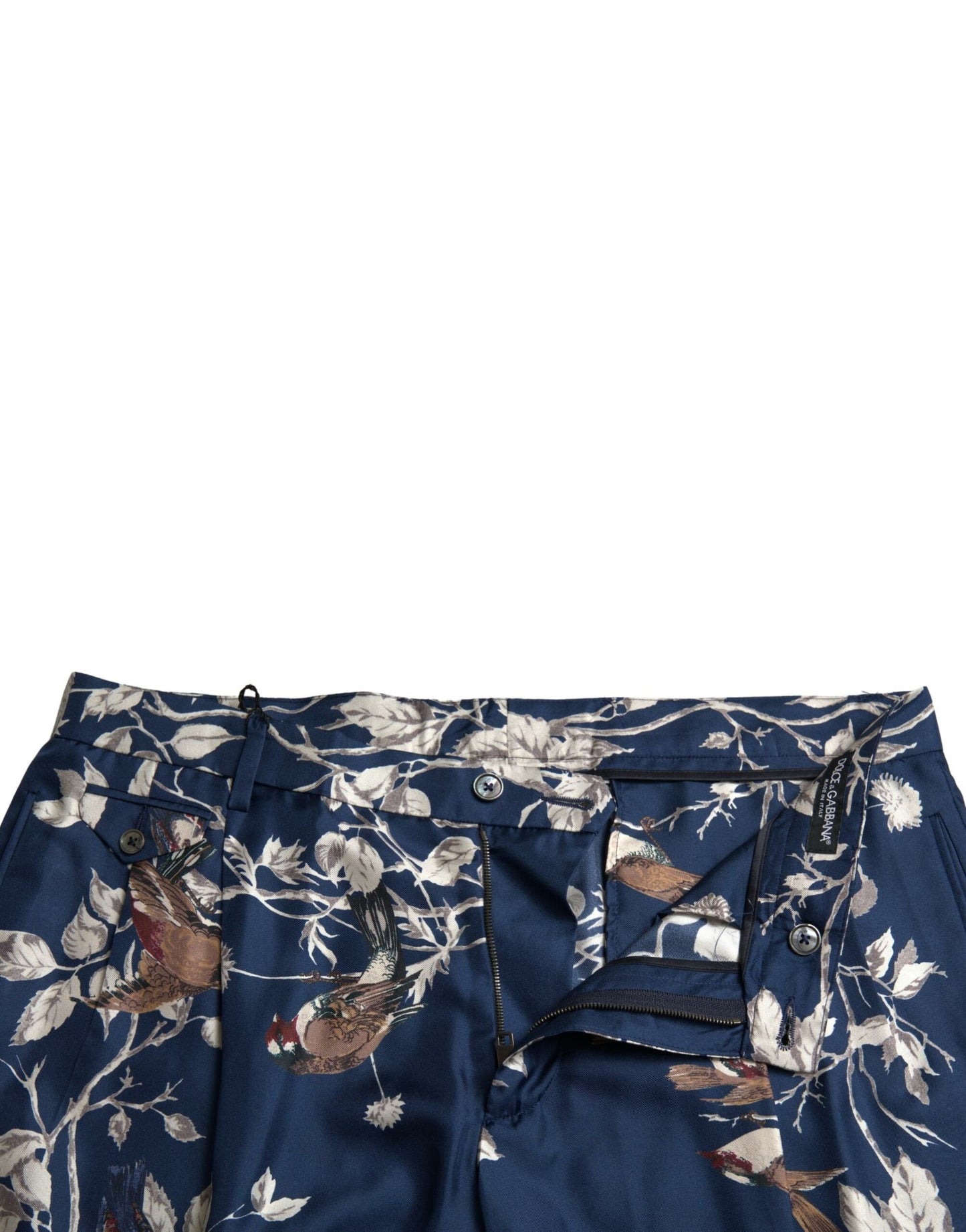 Blue Floral Print Silk Men Bermuda Shorts-Dolce & Gabbana-LabelTerrace.com