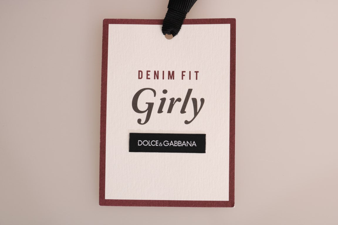 Blue GIRLY Striped Cotton Jeans-Dolce & Gabbana-LabelTerrace.com