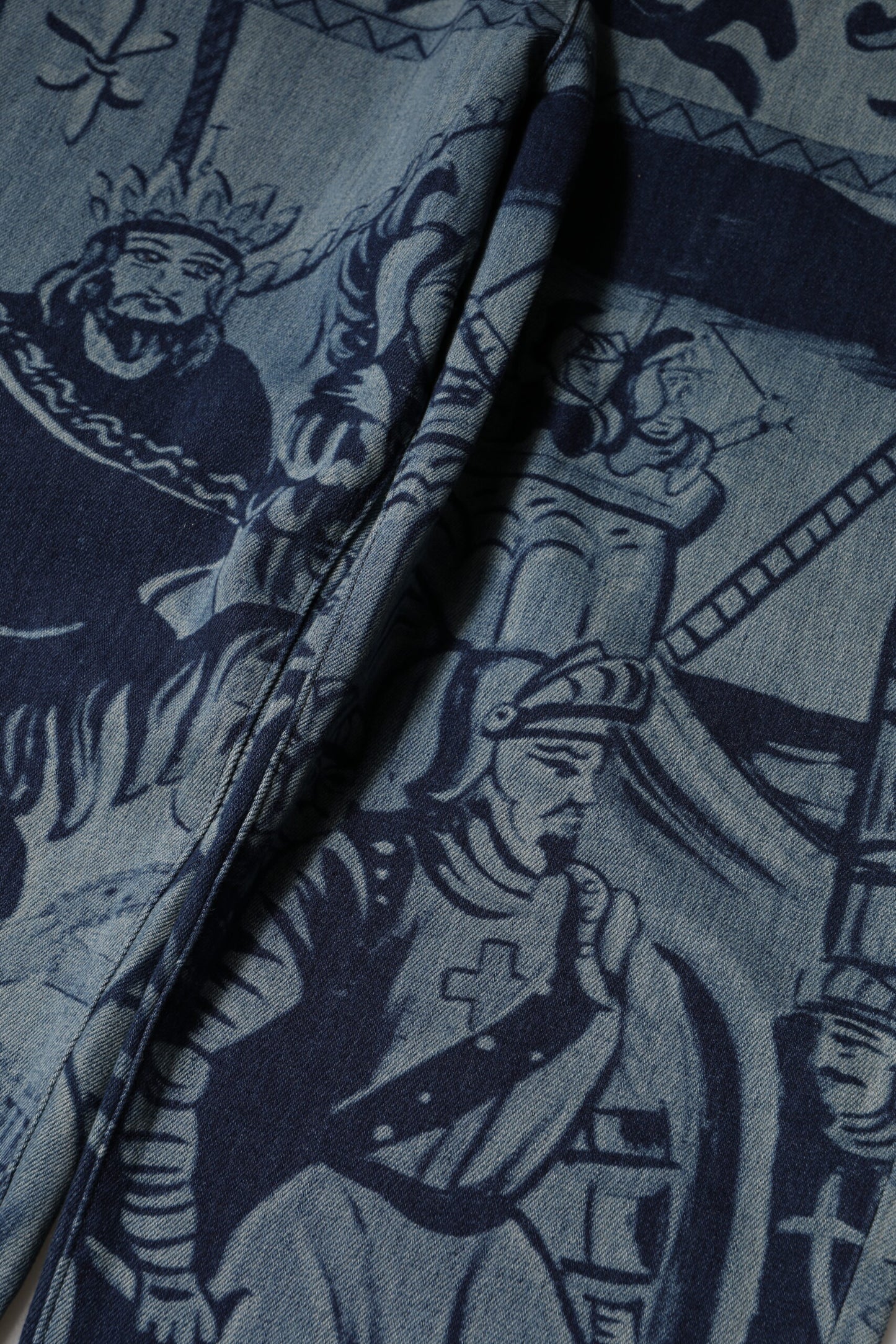 Blue Graphic Print Tapered Denim Jeans-Dolce & Gabbana-LabelTerrace.com