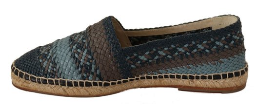 Blue Gray Slip On Buffalo Espadrille Shoes-Dolce & Gabbana-LabelTerrace.com