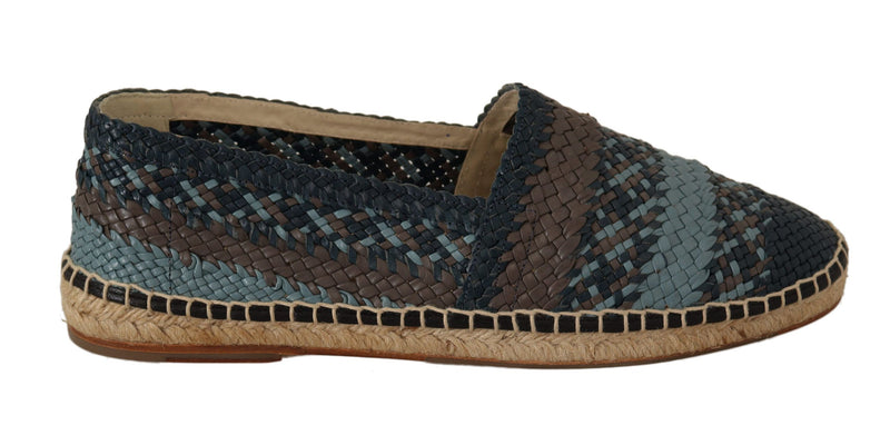 Blue Gray Slip On Buffalo Espadrille Shoes-Dolce & Gabbana-LabelTerrace.com