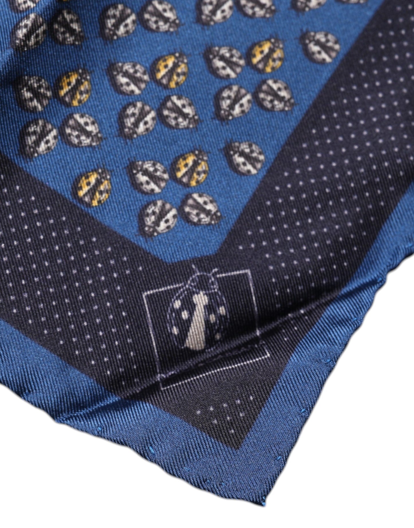 Blue Lady Bug Silk Square Handkerchief Scarf-Dolce & Gabbana-LabelTerrace.com