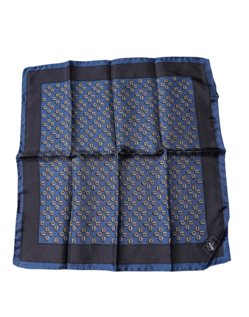 Blue Lady Bug Silk Square Handkerchief Scarf-Dolce & Gabbana-LabelTerrace.com