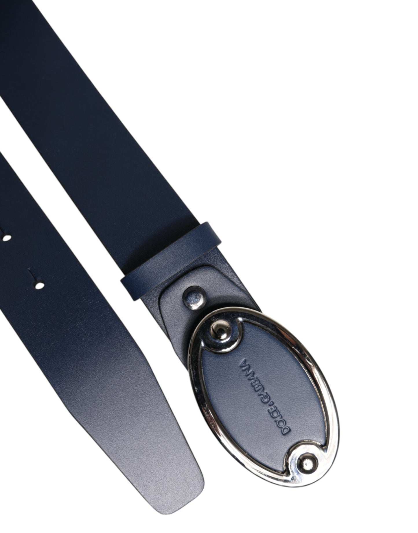 Blue Leather Classic Metal Logo Buckle Belt-Dolce & Gabbana-LabelTerrace.com