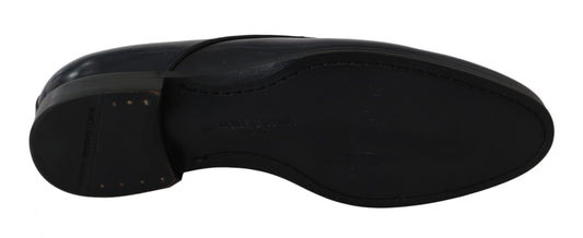 Blue Leather Dress Derby Formal Mens Shoes-Dolce & Gabbana-LabelTerrace.com