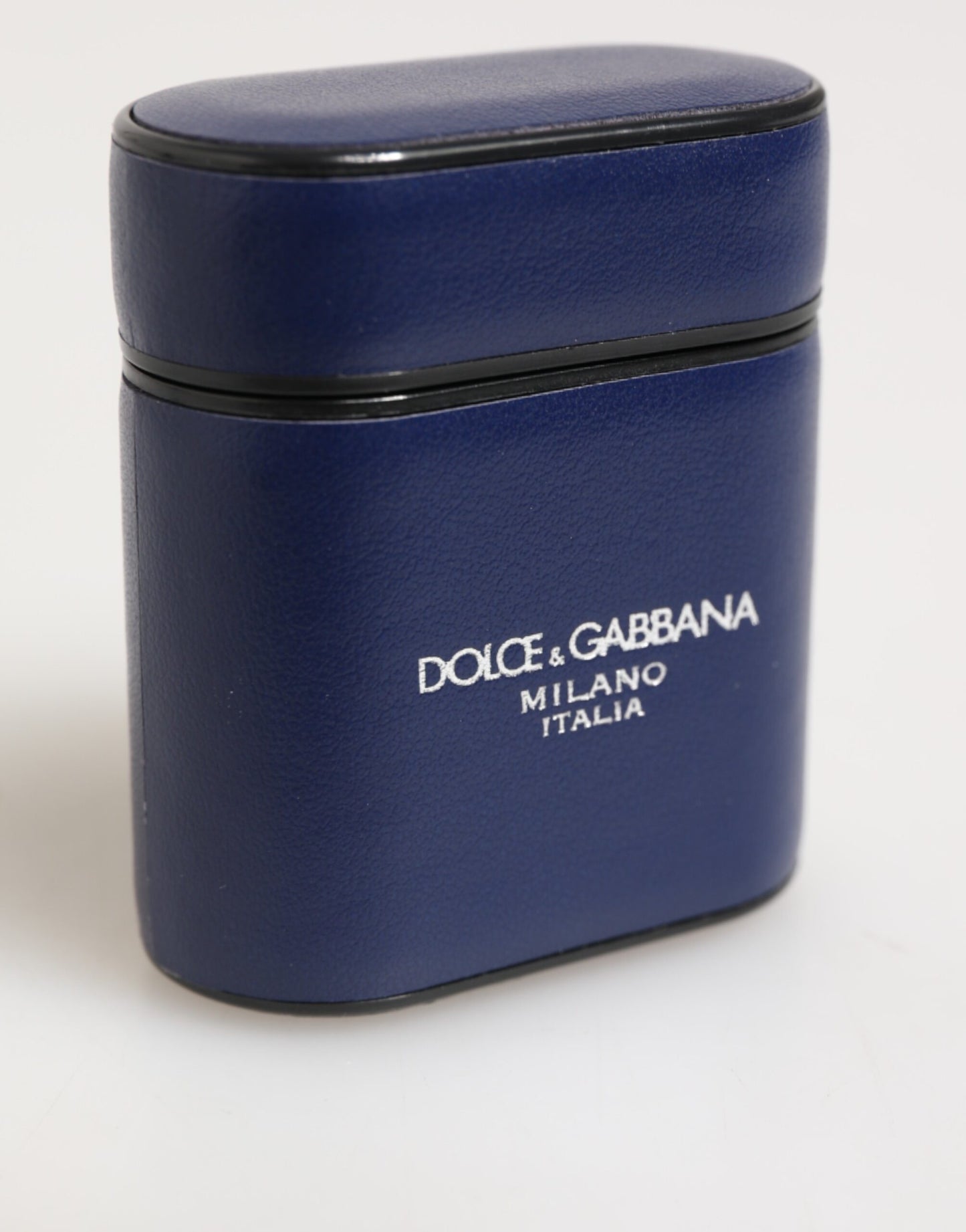 Blue Leather Logo Print Flip Holder Men Airpods Case-Dolce & Gabbana-LabelTerrace.com