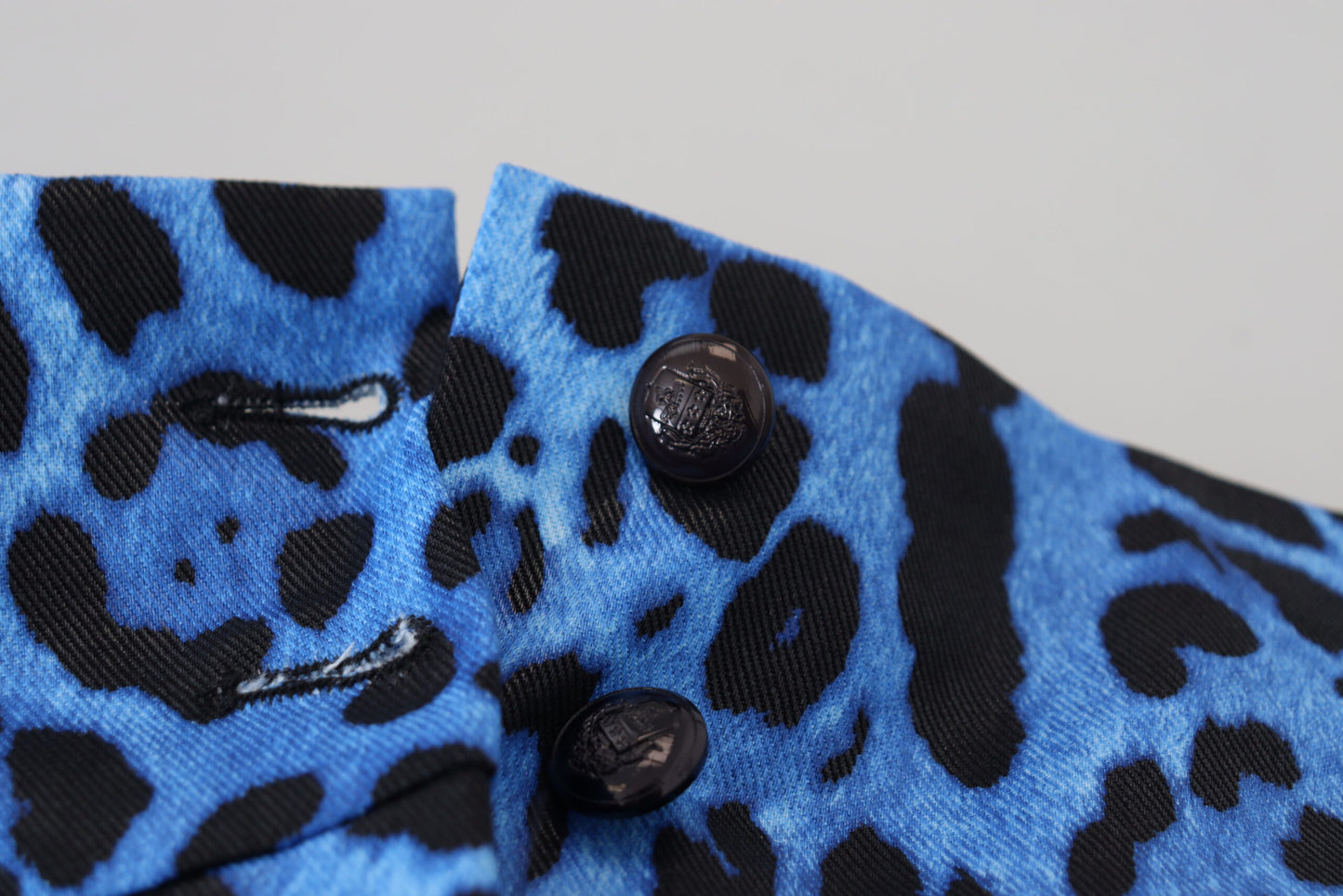 Blue Leopard Print High Waist Pants-Dolce & Gabbana-LabelTerrace.com