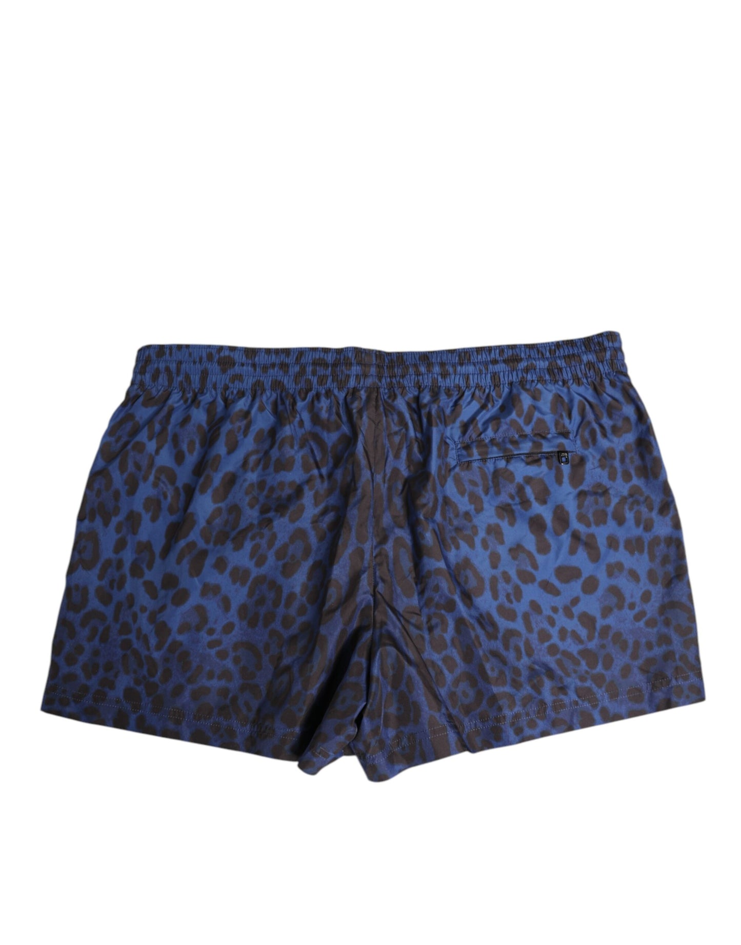 Blue Leopard Print Polyester Elastic Waistband Swimwear-Dolce & Gabbana-LabelTerrace.com