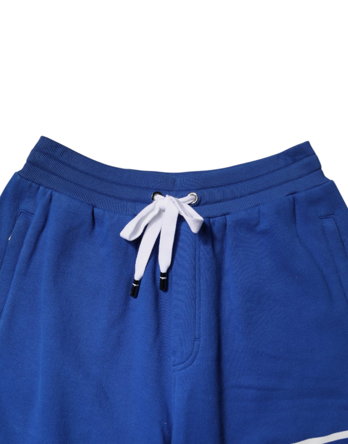 Blue Logo Cotton Bermuda Sweatshorts Shorts-Dolce & Gabbana-LabelTerrace.com