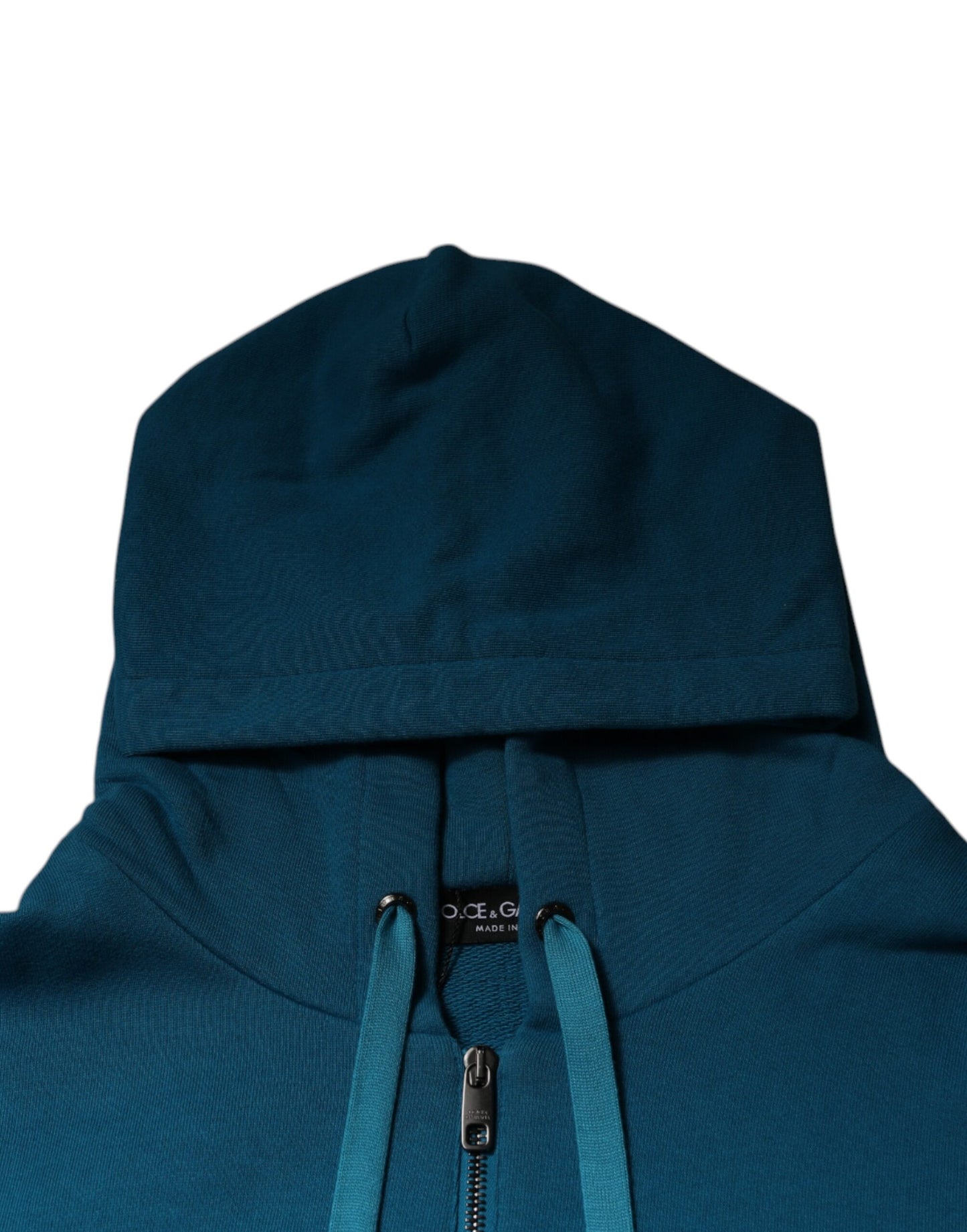 Blue Logo Cotton Hooded Sweatshirt Sweater-Dolce & Gabbana-LabelTerrace.com