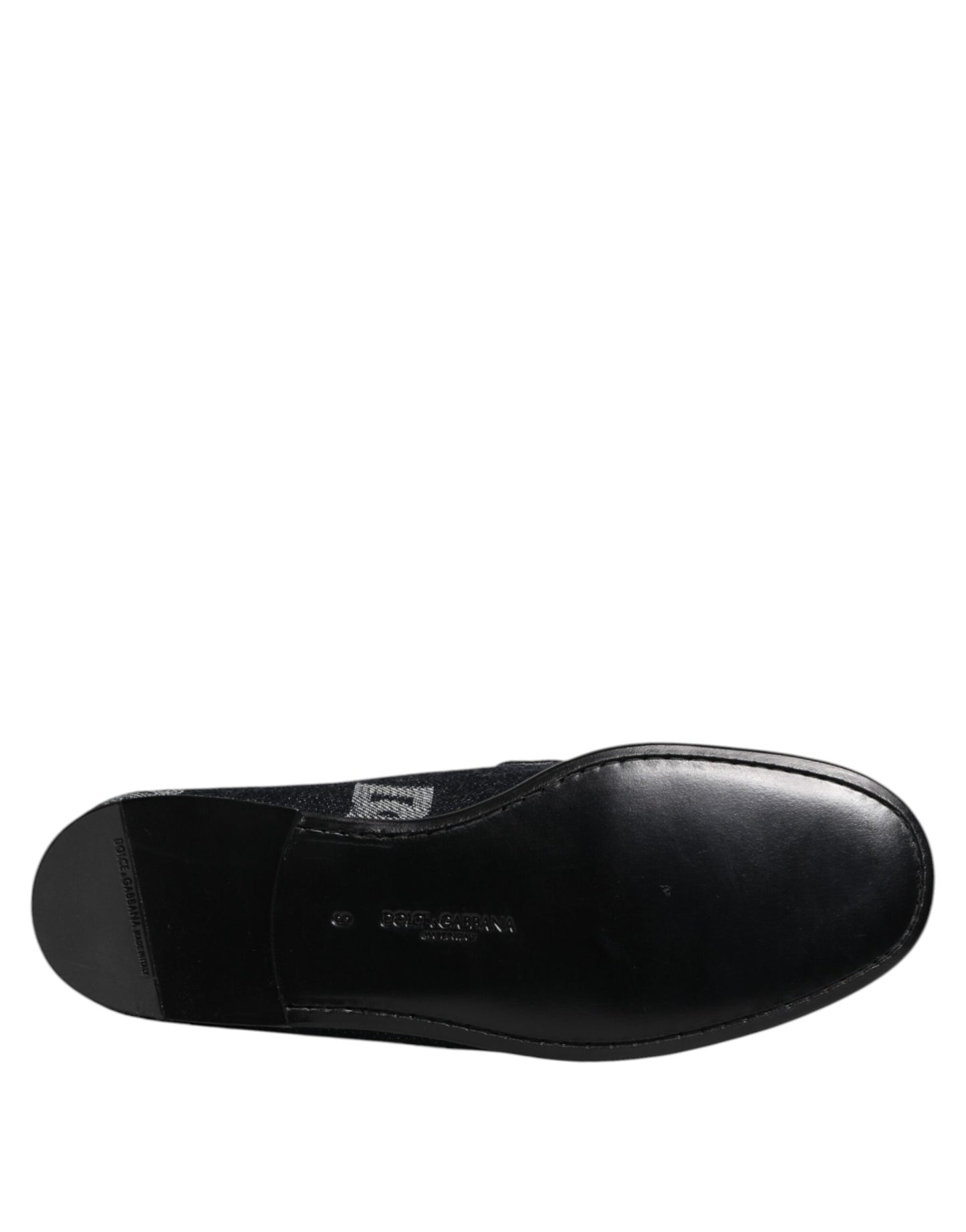 Blue Logo Cotton Loafers Formal Dress Shoes-Dolce & Gabbana-LabelTerrace.com