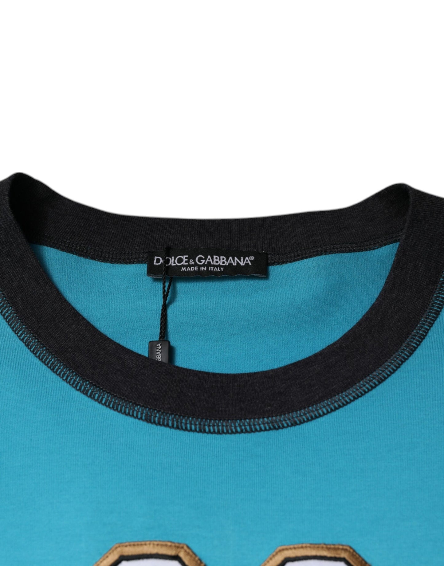 Blue Logo Crew Neck Short Sleeves T-shirt-Dolce & Gabbana-LabelTerrace.com