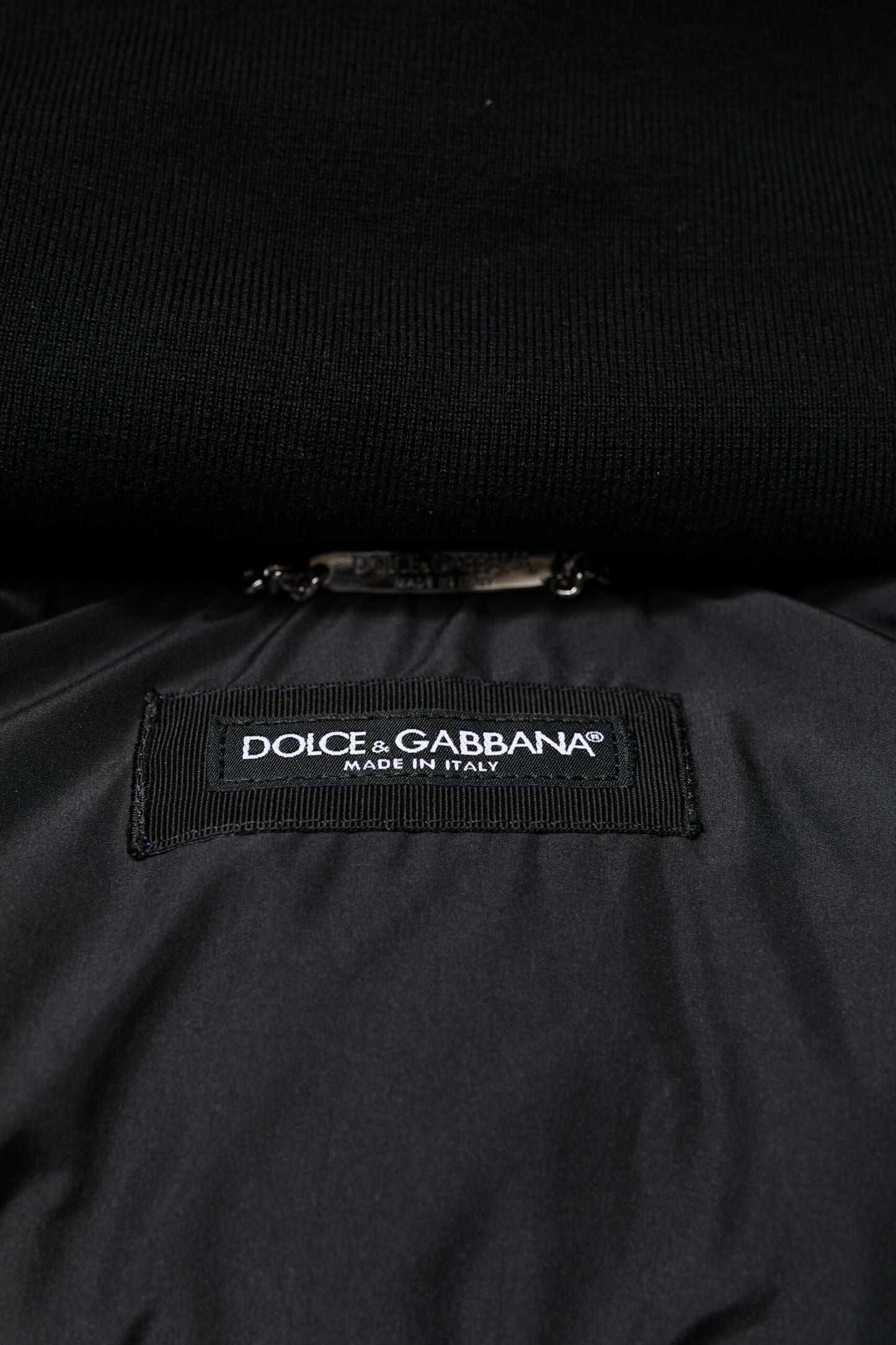 Blue Logo Full Zip Hooded Quilted Jacket-Dolce & Gabbana-LabelTerrace.com