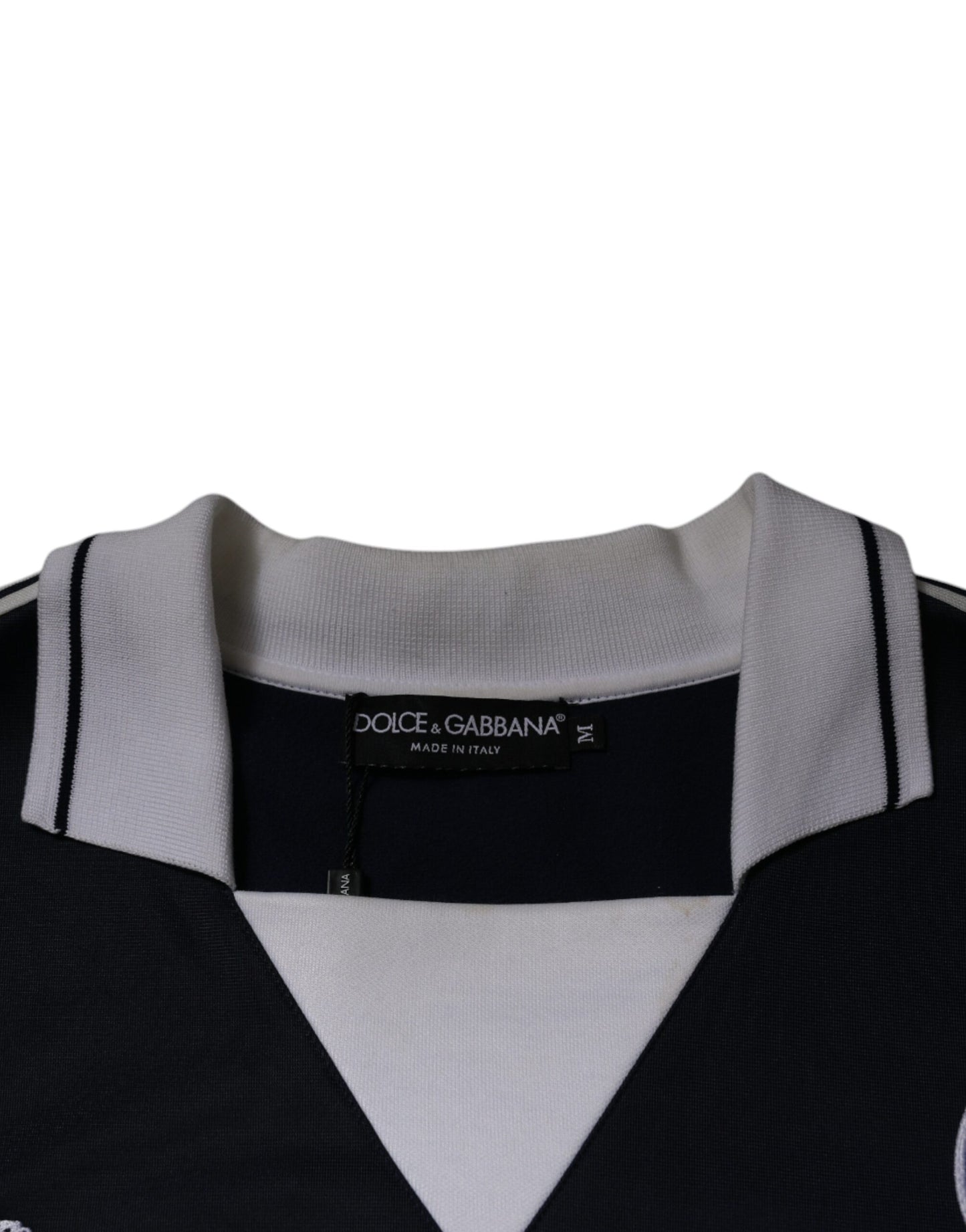 Blue Logo Jersey Collared Pullover Sweater-Dolce & Gabbana-LabelTerrace.com