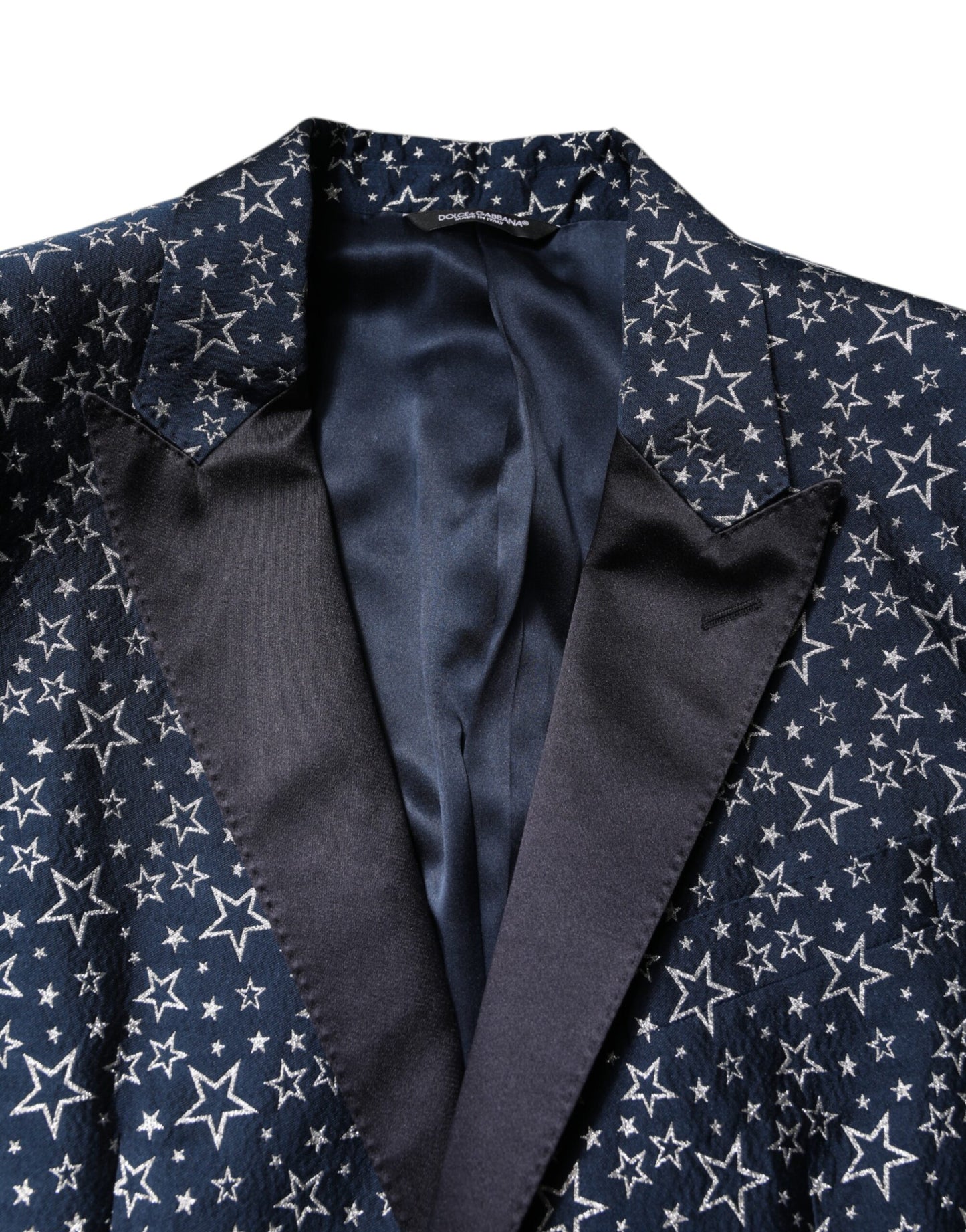Blue MARTINI Star Jacquard 3 Piece Suit-Dolce & Gabbana-LabelTerrace.com