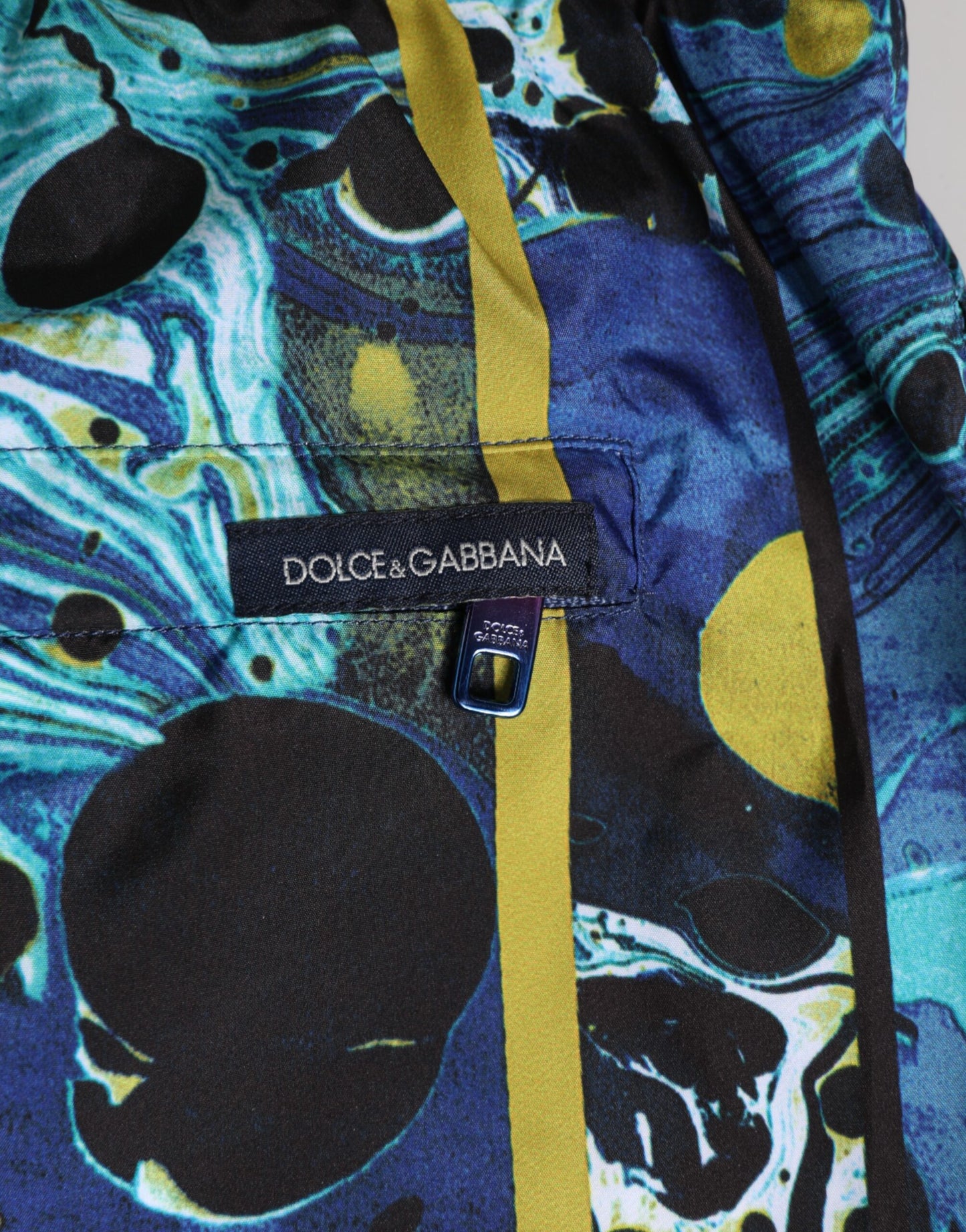 Blue Marble Print Logo Men Boxer Short Swimwear-Dolce & Gabbana-LabelTerrace.com