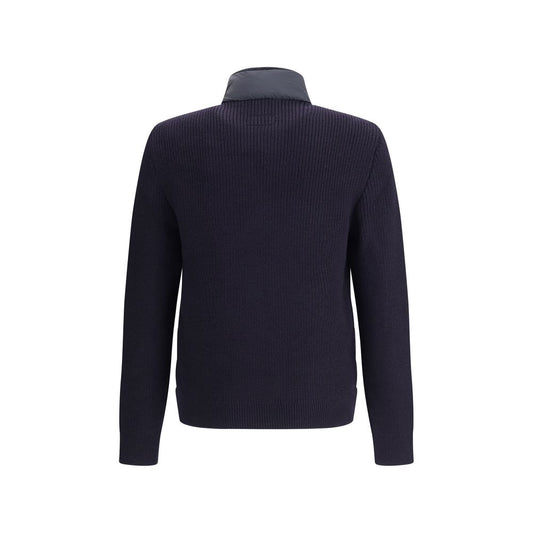 Blue Nylon Full-Length Jacket