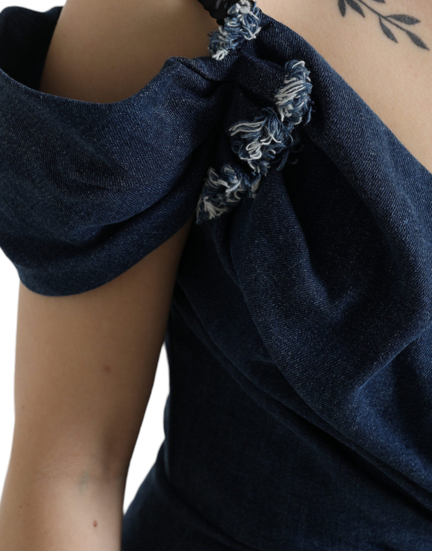 Blue Patchwork Two Tone Denim Mini Dress-Dolce & Gabbana-LabelTerrace.com