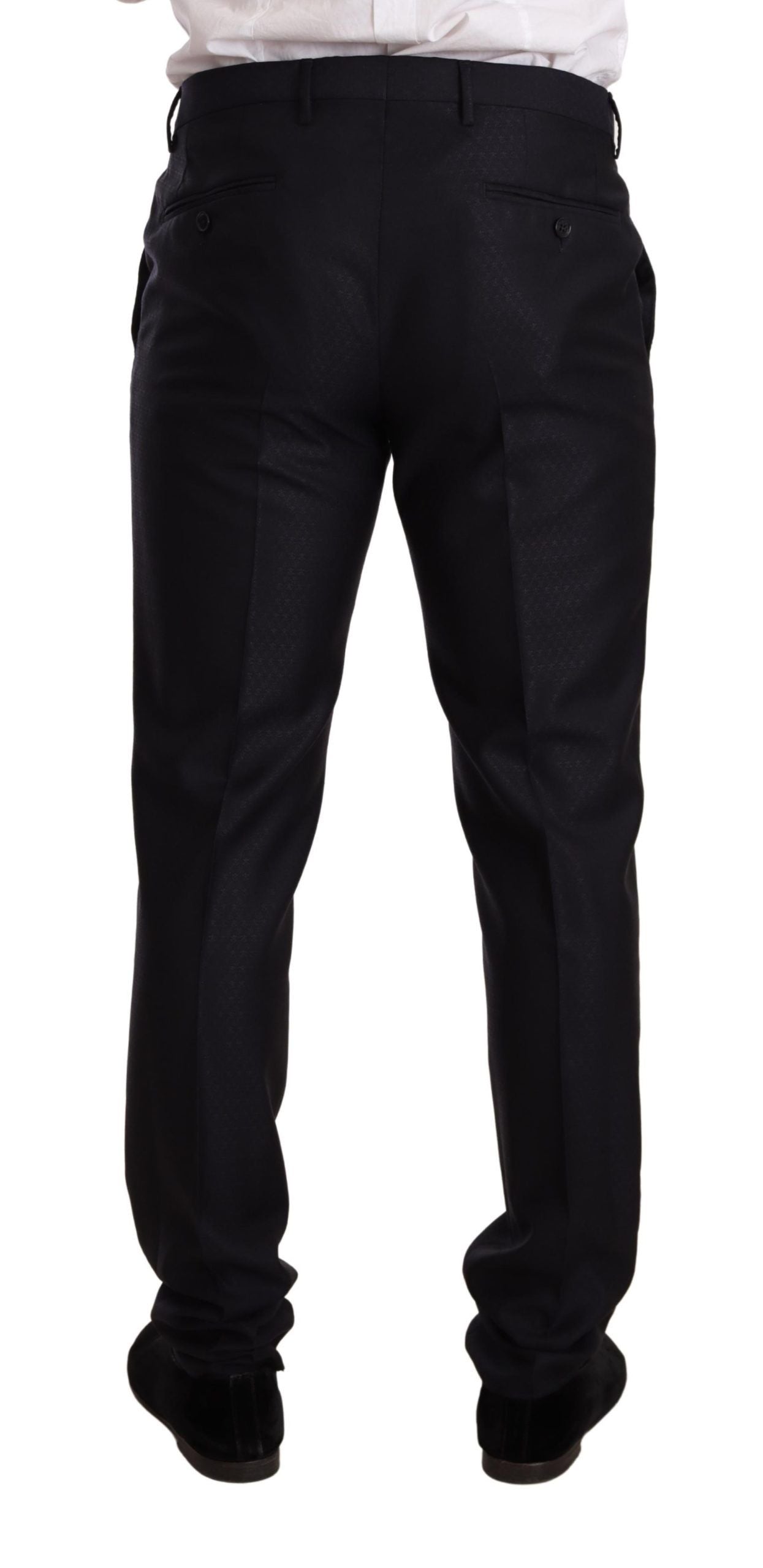 Blue Pattern MARTINI SLIM FIT 2 Piece Suit-Dolce & Gabbana-LabelTerrace.com