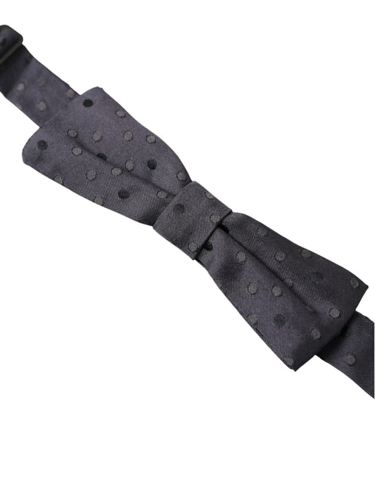 Blue Polka Dot Silk Adjustable Neck Men Papillon Bow Tie-Dolce & Gabbana-LabelTerrace.com