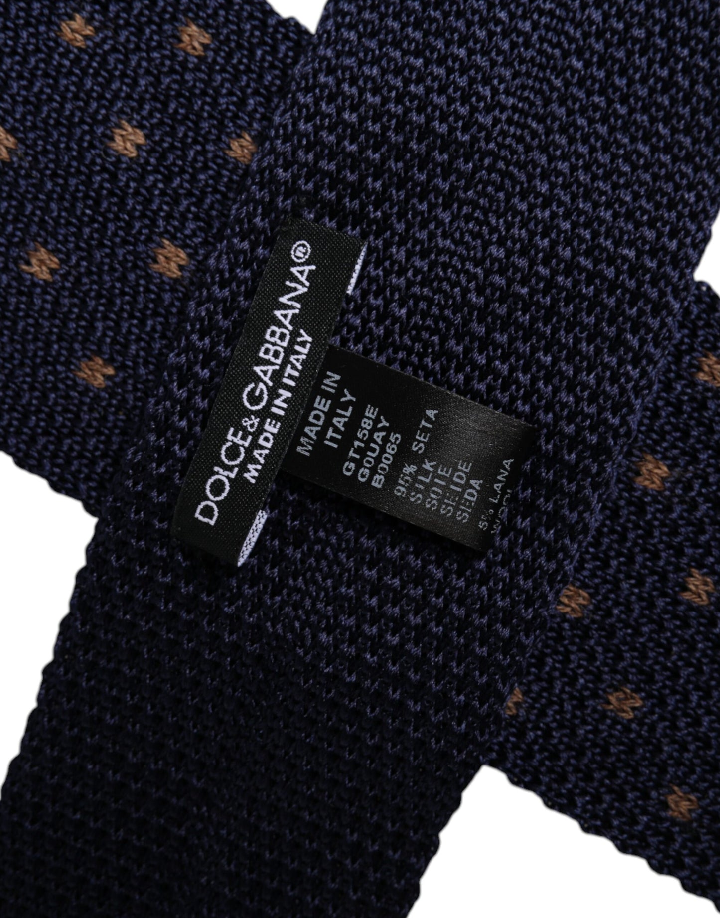 Blue Polka Dot Silk Adjustable Necktie Tie-Dolce & Gabbana-LabelTerrace.com