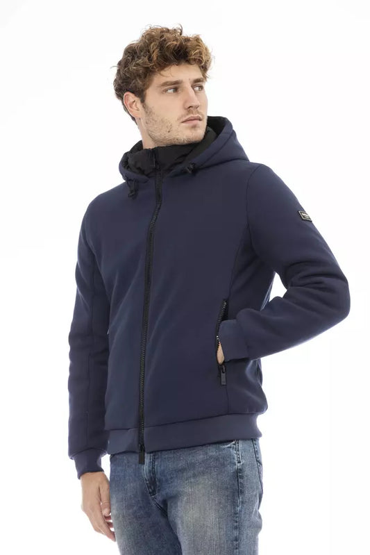 Blue Polyester Men Jacket-Baldinini Trend-LabelTerrace.com