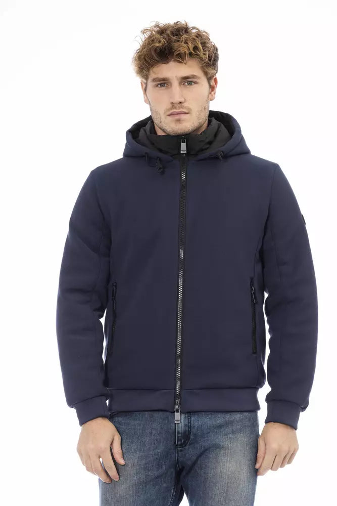 Blue Polyester Men Jacket-Baldinini Trend-LabelTerrace.com