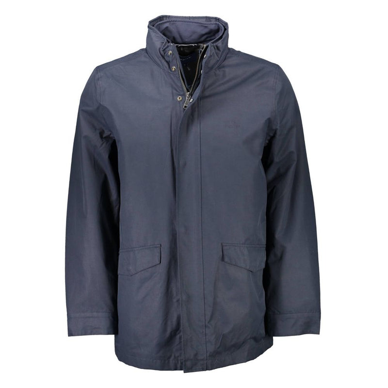 Blue Polyester Men Jacket-Gant-LabelTerrace.com