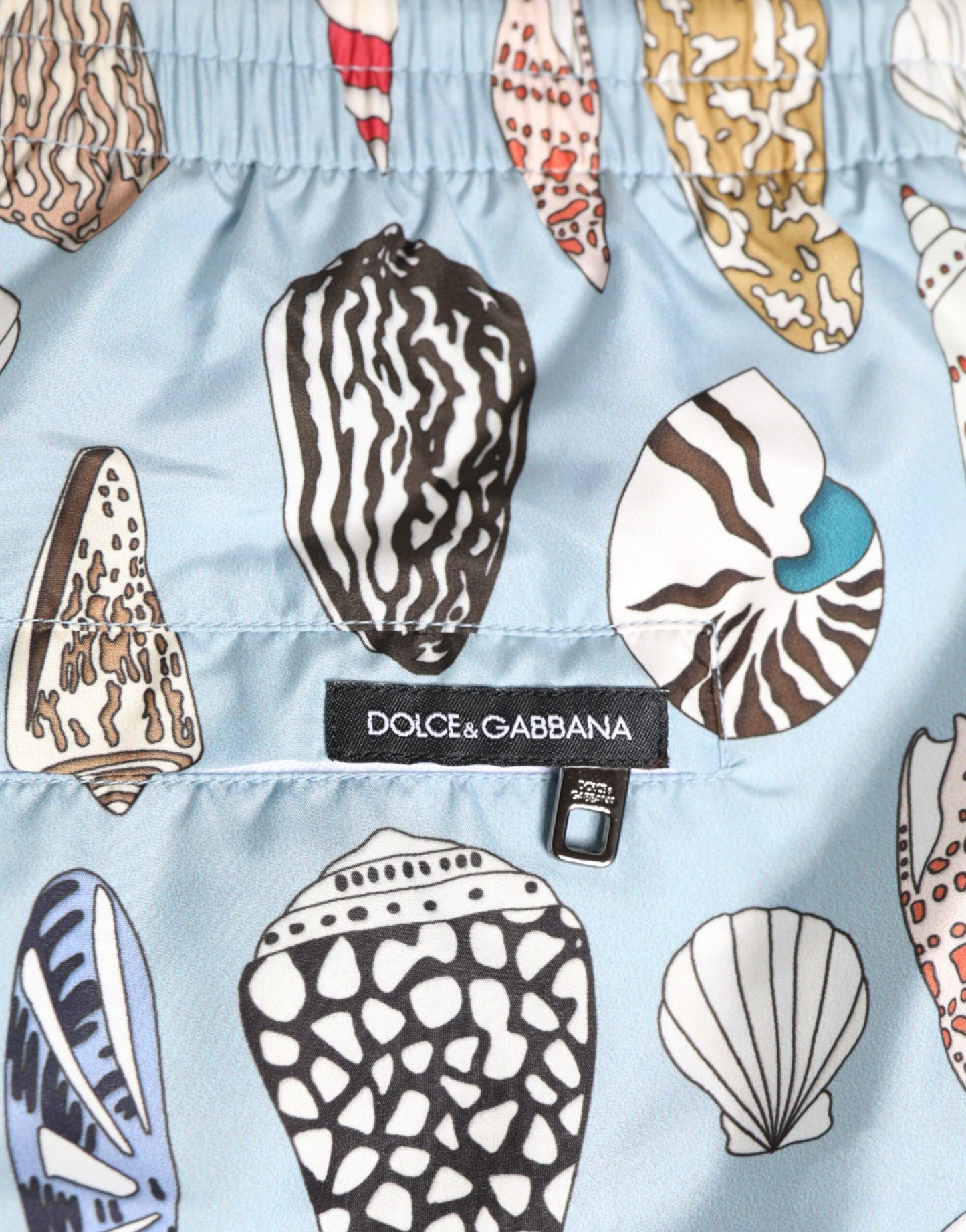 Blue Seashell Print Nylon Men Shorts Swimwear-Dolce & Gabbana-LabelTerrace.com