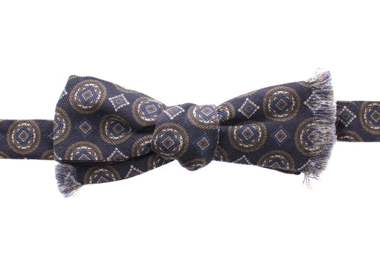Blue Silk Baroque Fantasi Tied Bow Tie Papillon-Dolce & Gabbana-LabelTerrace.com