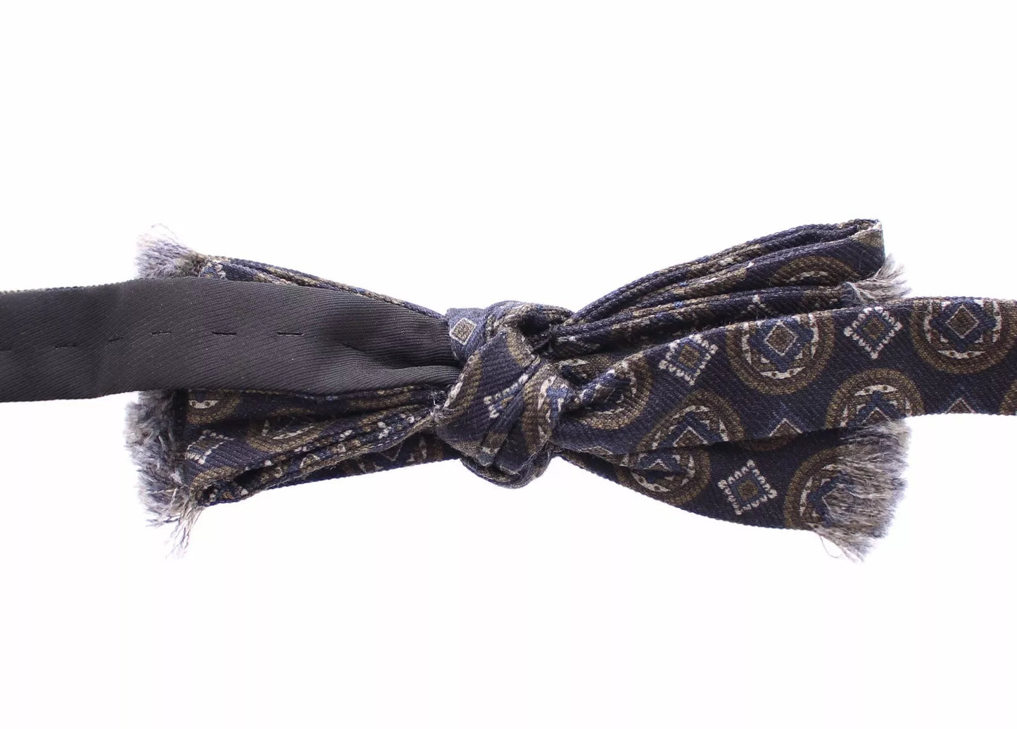 Blue Silk Baroque Fantasi Tied Bow Tie Papillon-Dolce & Gabbana-LabelTerrace.com