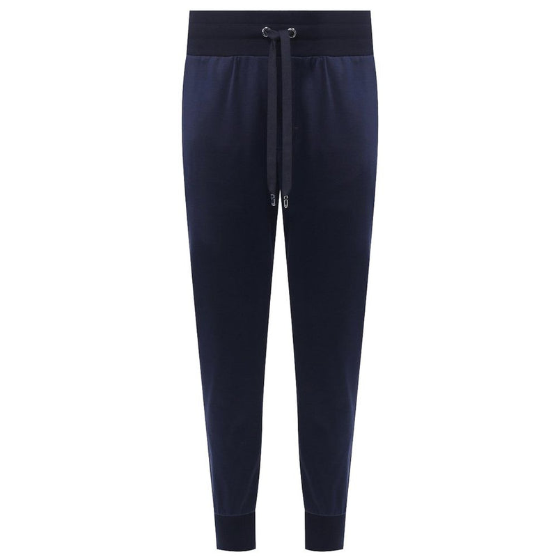 Blue Silk Men Trousers-Dolce & Gabbana-LabelTerrace.com