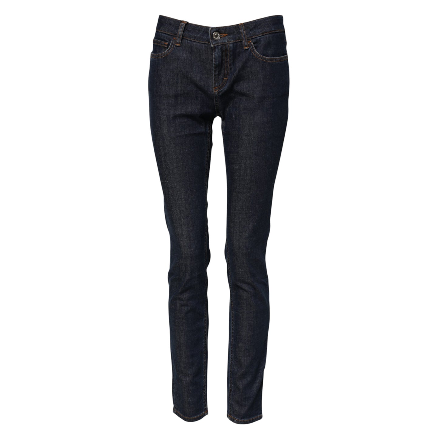 Blue Skinny Cotton Mid Waisted Denim Jeans-Dolce & Gabbana-LabelTerrace.com