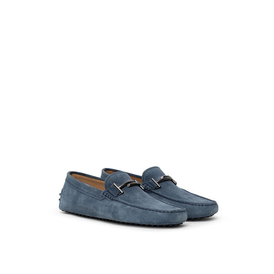 Blue Suede Leather Moccassin-Tod's-LabelTerrace.com