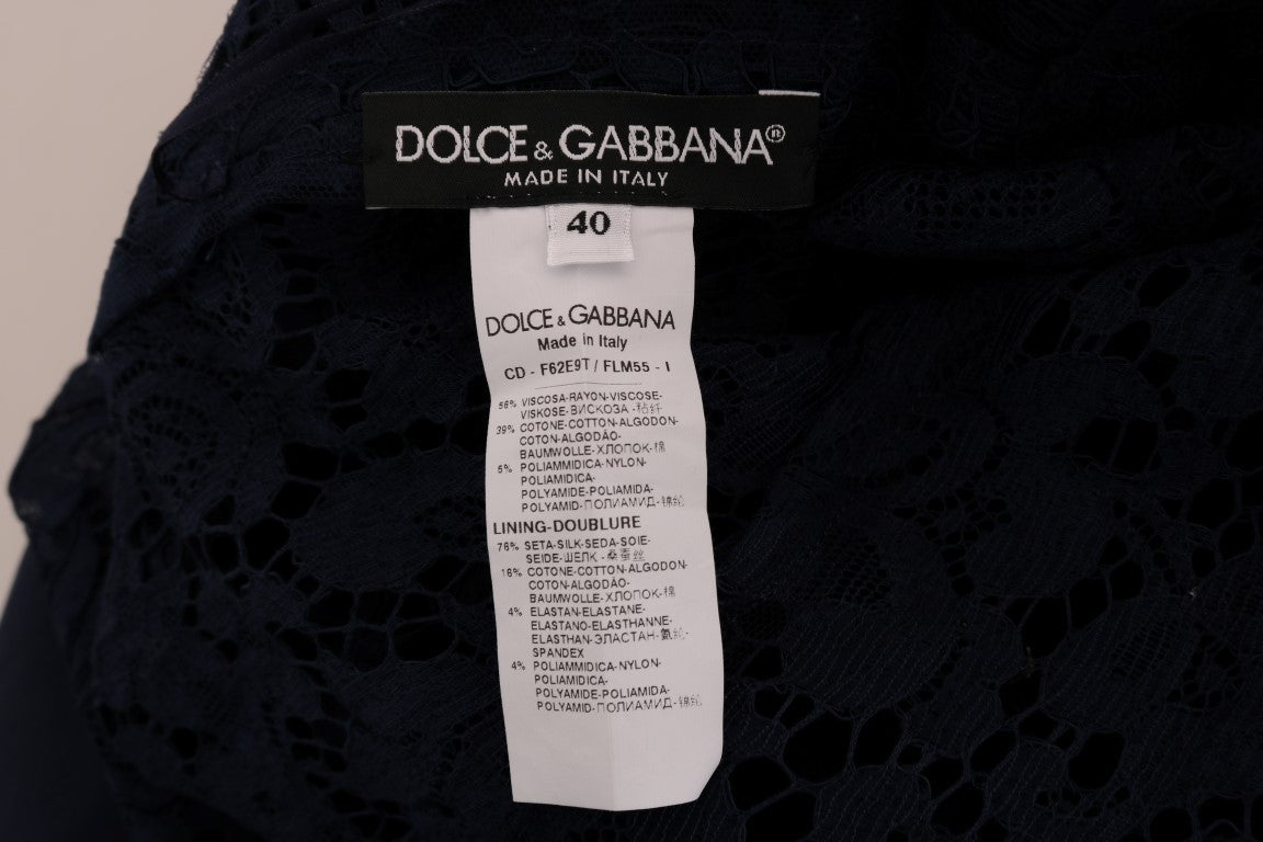 Blue Taormina Floral Lace Sheath Dress-Dolce & Gabbana-LabelTerrace.com