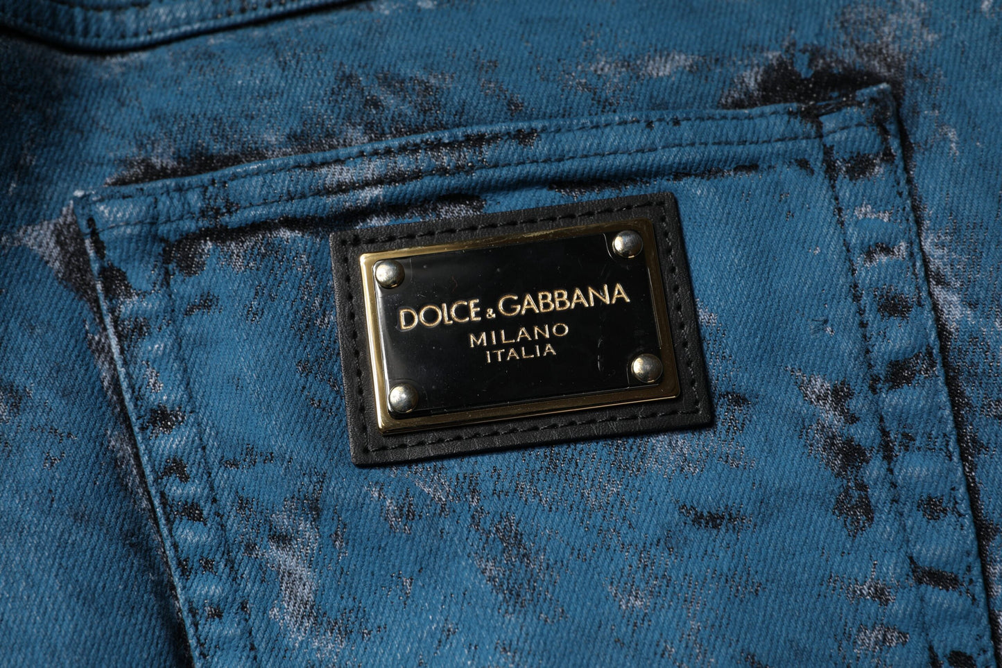 Blue Tie Dye Cotton Skinny Men Denim Jeans-Dolce & Gabbana-LabelTerrace.com